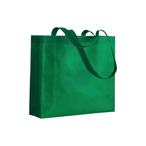 Bolsa de tejido sin tejer termosoldado, asas largas y fuelle Bolsa de tejido sin tejer termosoldado, asas largas y fuelle