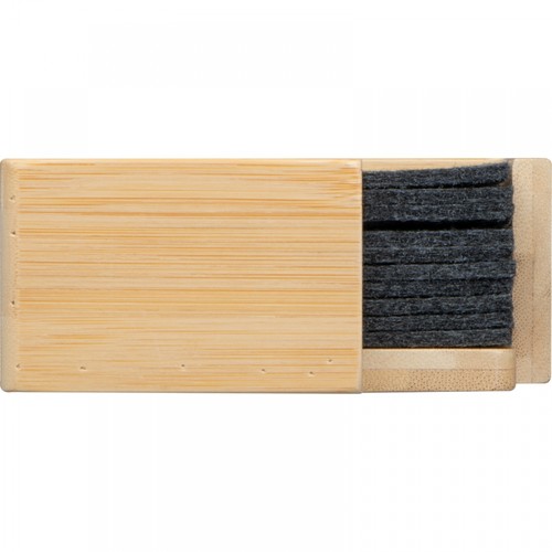 15 felt coasters in bamboo stand 15 felt coasters in bamboo stand