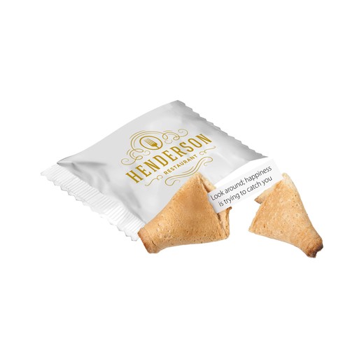 Fortune cookie in printed foil