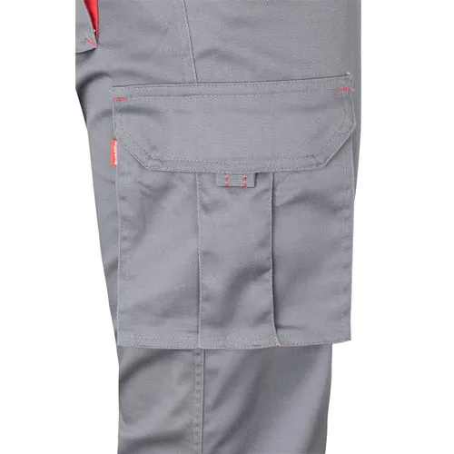 VL FIDES. Two-tone, multi-pocket stretch trousers (240g/m²), in cotton (46%), EME (38%) and polyester (16%)