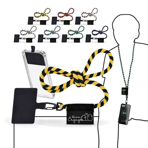 CORDÓN PARA COLGAR DEL CUELLO LANYARD TUBULAR TEJIDO BICOLOR PORTATELÉFONO CORDÓN PARA COLGAR DEL CUELLO LANYARD TUBULAR TEJIDO BICOLOR PORTATELÉFONO