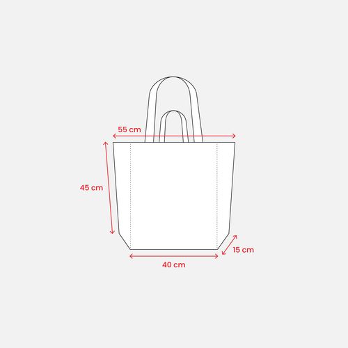 280 g/m2 recycled cotton shopper with gusset at base, double handles and inside pocket