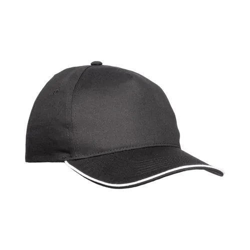 Casquette en coton 5 panneaux, visière sandwich contrasté avec fermeture velcro Casquette en coton 5 panneaux, visière sandwich contrasté avec fermeture velcro