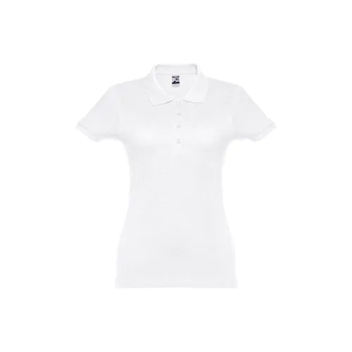 THC EVE WH. Polo da donna a maniche corte con cintura in cotone cardato