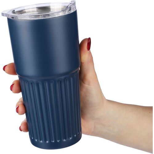 Recycled stainless steel double-walled drinking mug (500 ml) Kael