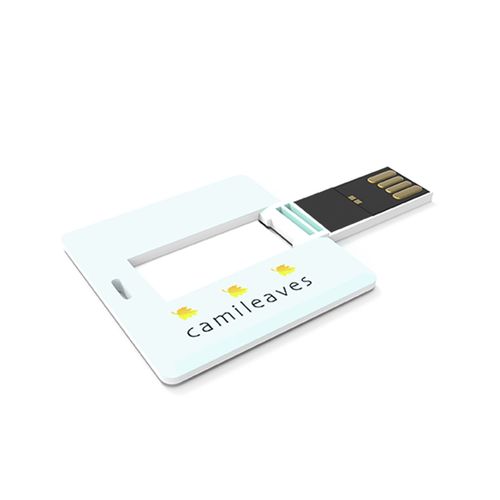 USB Stick Square Card (Bianco, 16 GB 2.0, Stampa a colori fronte, Nessun caricamento dati, Nessun accessorio, Nessun accessorio attaccato)