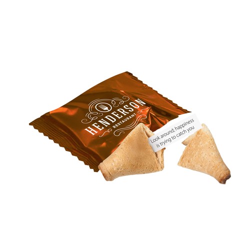 Fortune cookie in printed foil