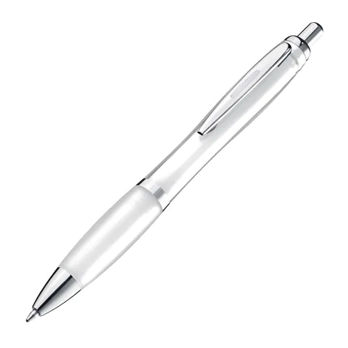 Transparent ball pen with rubber grip Transparent ball pen with rubber grip