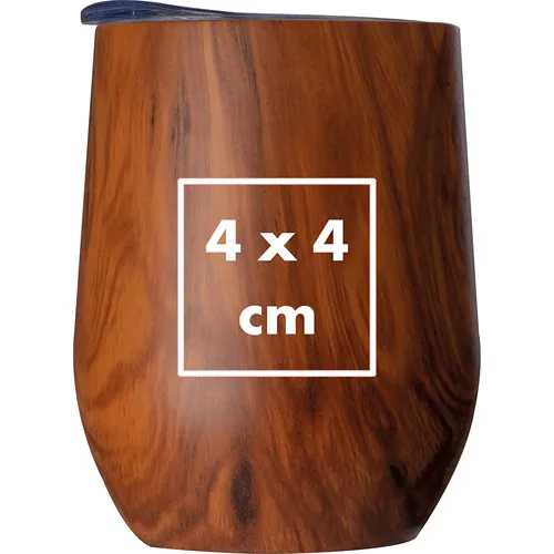 Taza de acero inoxidable con aspecto de madera Brighton