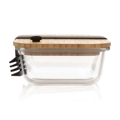 Glazen lunchbox met bamboe deksel Glazen lunchbox met bamboe deksel
