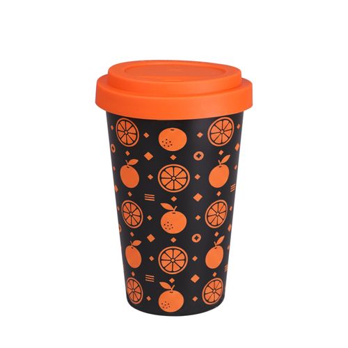 Beker Freedom Classic 280ml satijnzwart/oranje Beker Freedom Classic 280ml satijnzwart/oranje