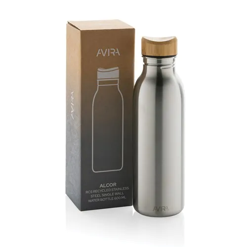 Avira Alcor RCS gerecycled RVS enkelwandige waterfles 600ML Avira Alcor RCS gerecycled RVS enkelwandige waterfles 600ML