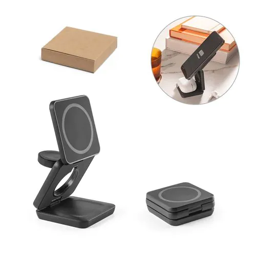 BROGLIE. Chargeur magnétique sans fil ultra-rapide 15W 3-en-1 en ABS recyclé (100 % rABS)