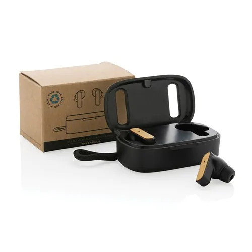 Auriculares TWS de plástico reciclado RCS y bambú Auriculares TWS de plástico reciclado RCS y bambú