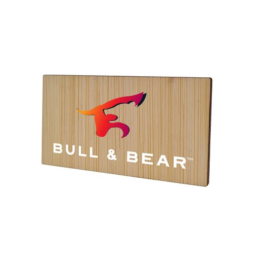 Badge Bamboo Rectangular 40 x 74 mm, Needle, Print in full color