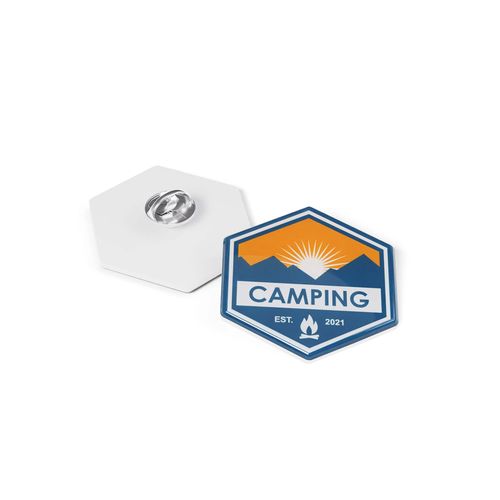 Pin Plastic with pin & clutch, Design your own, Doming in full color Pin Plastic with pin & clutch, Design your own, Doming in full color