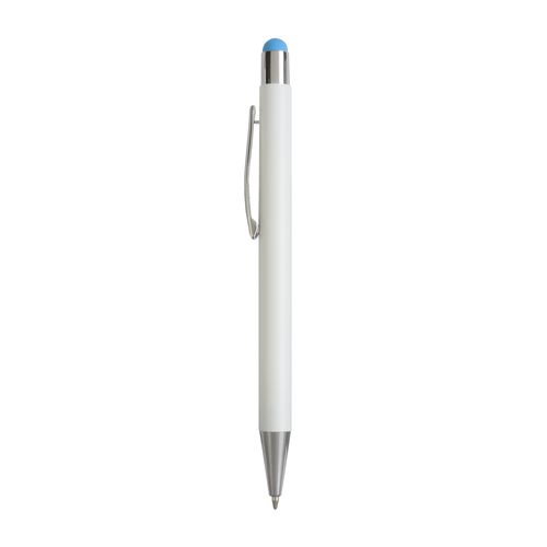 Penna  in alluminio. Il logo inciso a laser diventa dello stesso colore del touch screen.