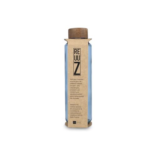 Bouteille d'eau en verre recyclé InSideOut ReuuZ avec bouchon en bois 650 ml Bouteille d'eau en verre recyclé InSideOut ReuuZ avec bouchon en bois 650 ml