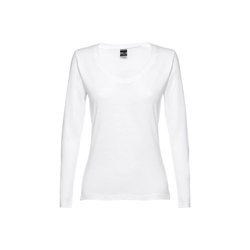 THC BUCHAREST WOMEN WH. T-shirt damski z długim rękawem taliowany