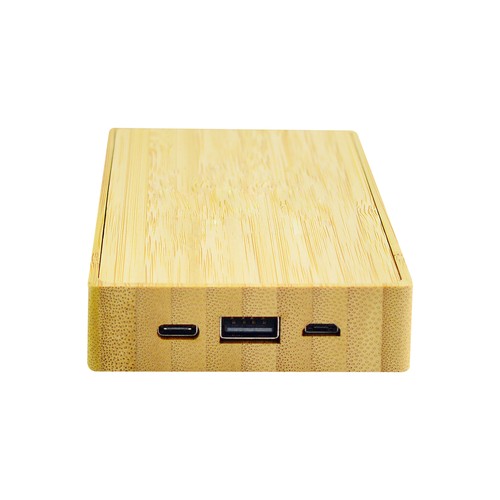 Powerbank solaire en bambou Nasrin