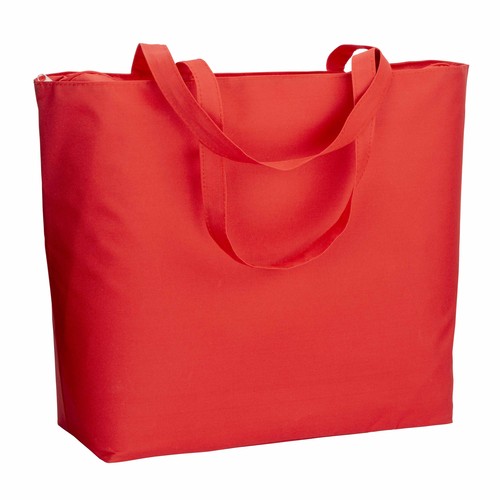 300D polyester beach bag with long handles and zip closure 300D polyester beach bag with long handles and zip closure