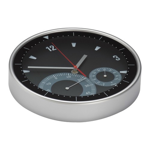 Wandklok met thermo-en hygrometer Wandklok met thermo-en hygrometer