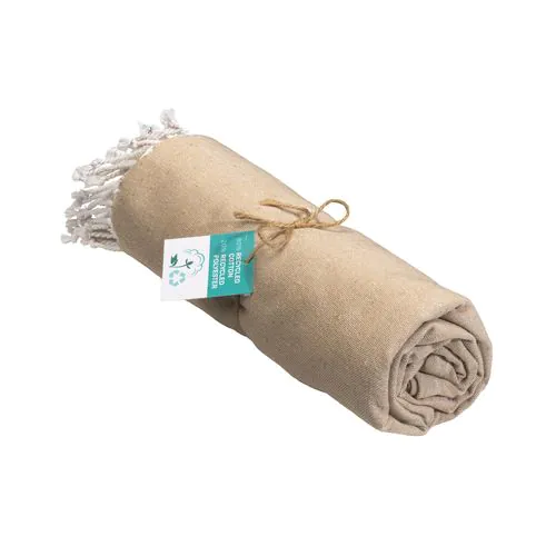 Serviette de plage / Paréo en coton recyclé de 180 gr/m2 avec frange, mesure 90x170 cm Serviette de plage / Paréo en coton recyclé de 180 gr/m2 avec frange, mesure 90x170 cm