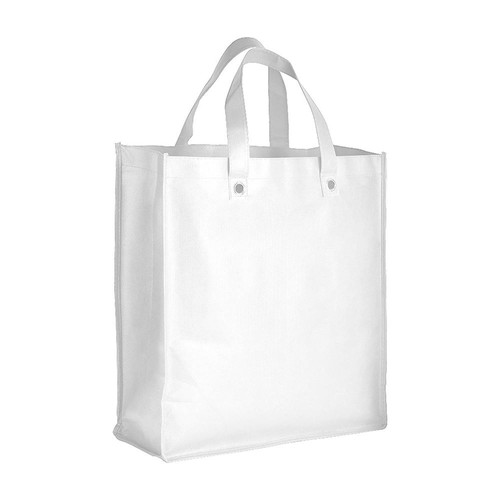 Stitched 80 g/m2 non-woven fabric foldable shopping bag with gusset and short handles Stitched 80 g/m2 non-woven fabric foldable shopping bag with gusset and short handles