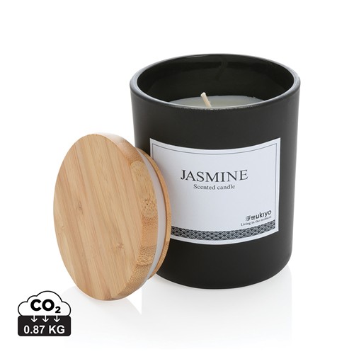 Bougie parfumée avec couvercle en bambou Ukiyo Bougie parfumée avec couvercle en bambou Ukiyo
