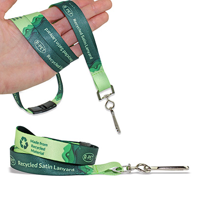 Custom recycled Satin Lanyard - Full Colour Print Custom recycled Satin Lanyard - Full Colour Print