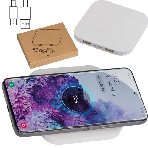 Wireless charger with 2 USB ports