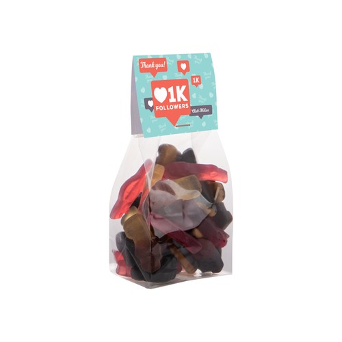 Blokzakje met kopkaartje en 150 gram snoep