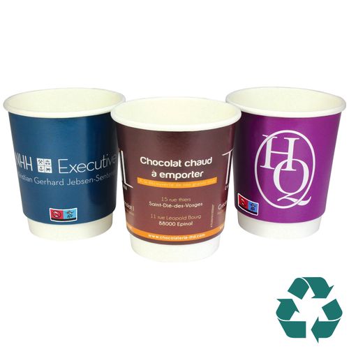 Recycelbarer doppelwandiger Pappbecher - Vollfarbe (8oz/230ml) Recycelbarer doppelwandiger Pappbecher - Vollfarbe (8oz/230ml)