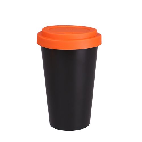 Beker Freedom Classic 280ml satijnzwart/oranje