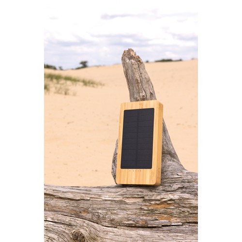 Batterie de secours solaire 10.000mAh en bambou Sunwick Batterie de secours solaire 10.000mAh en bambou Sunwick