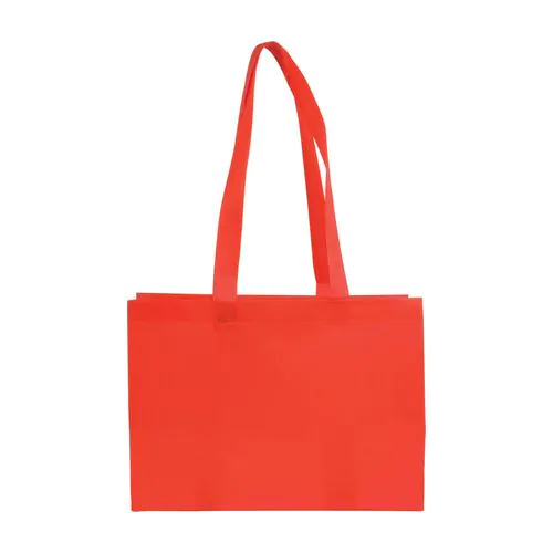 Shopper avec soufflet à la base en TNT 70gm2 thermosoudé, anses longues Shopper avec soufflet à la base en TNT 70gm2 thermosoudé, anses longues