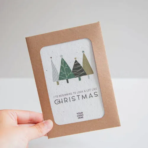 Christmas card in semi paper
