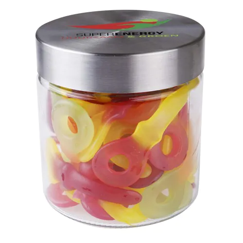 Glass jar stainless steel lid 0,9 liter Glass jar stainless steel lid 0,9 liter