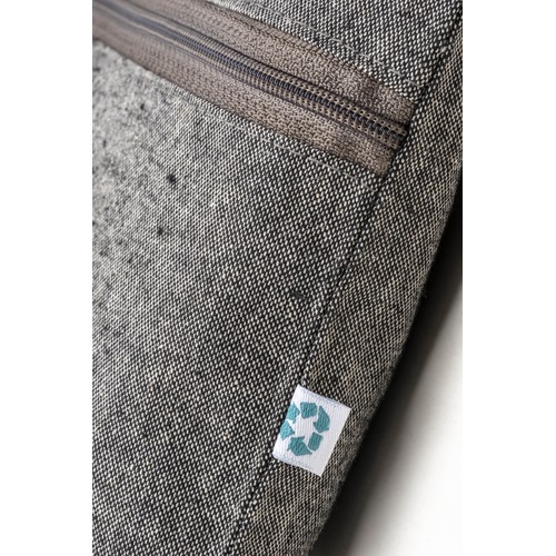 Porte-documents en coton recyclé 180 g/m2 avec fermeture à glissière, certifié GRS