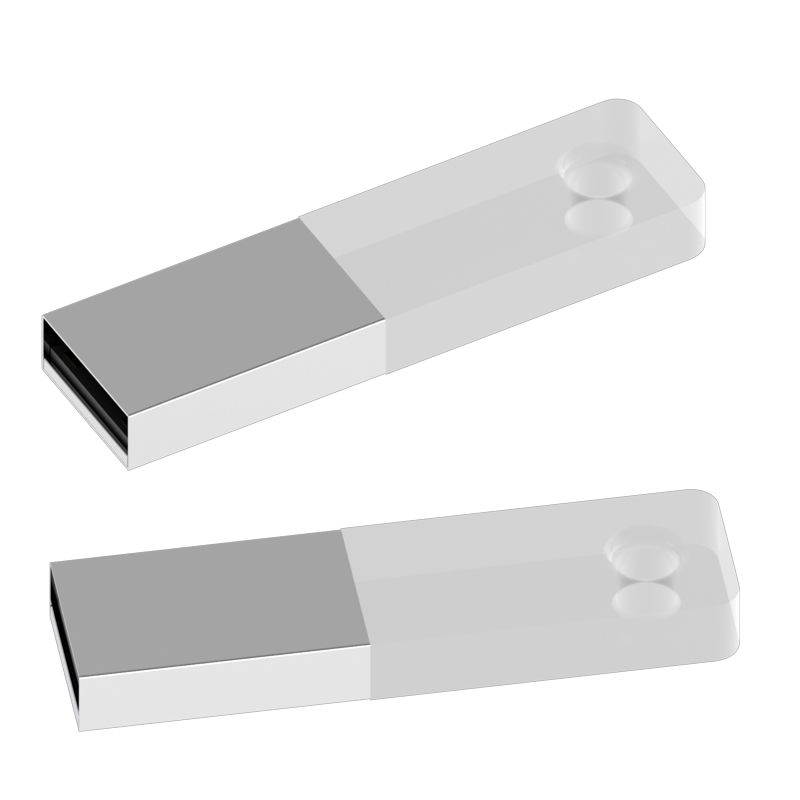 Clear plastic and metal USB key Shark