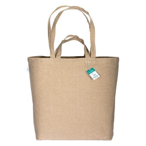280 g/m2 recycled cotton shopper with gusset at base, double handles and inside pocket 280 g/m2 recycled cotton shopper with gusset at base, double handles and inside pocket
