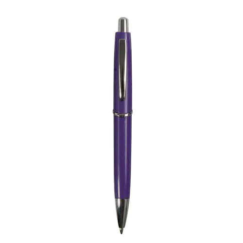 ABS plastic snap pen with coloured barrel and metal clip, jumbo refill