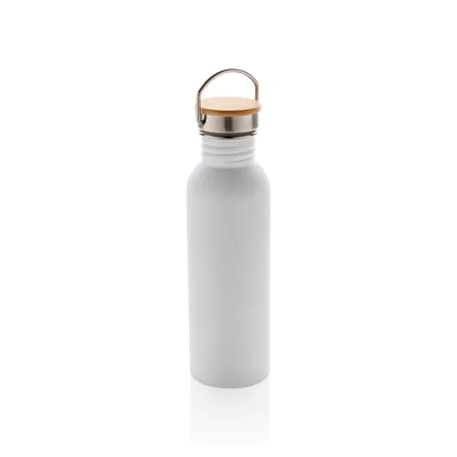 Bouteille en acier inoxydable avec couvercle en bambou