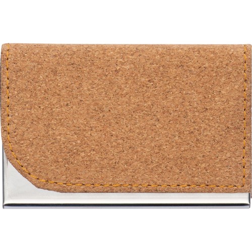 Metal Business Card Holder with cork Surface
