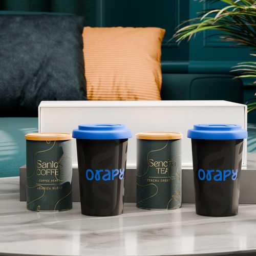 Conjunto Freedom Taste 280ml negro satinado/Azul