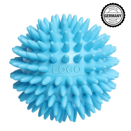 Balle de massage hérisson avec gaufrage rectangulaire (63 mm), "Made in Germany"