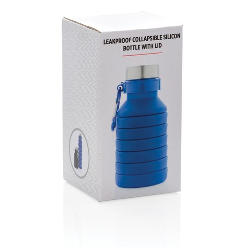 Bouteille en silicone pliable étanche avec couvercle Bouteille en silicone pliable étanche avec couvercle