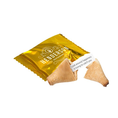 Fortune cookie in printed foil Fortune cookie in printed foil