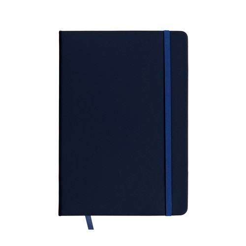 PU notebook with coloured elastic, ruled sheets (80 pages), ivory colour, satin bookmark