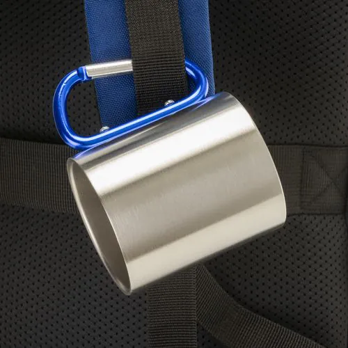 Vaso de acero con asa de mosquetón de aluminio, 200 ml Vaso de acero con asa de mosquetón de aluminio, 200 ml